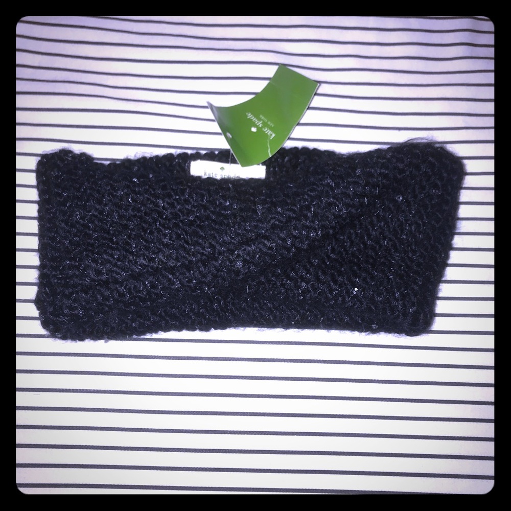 Kate Spade Earmuff Headwrap NWT Black Sparkle